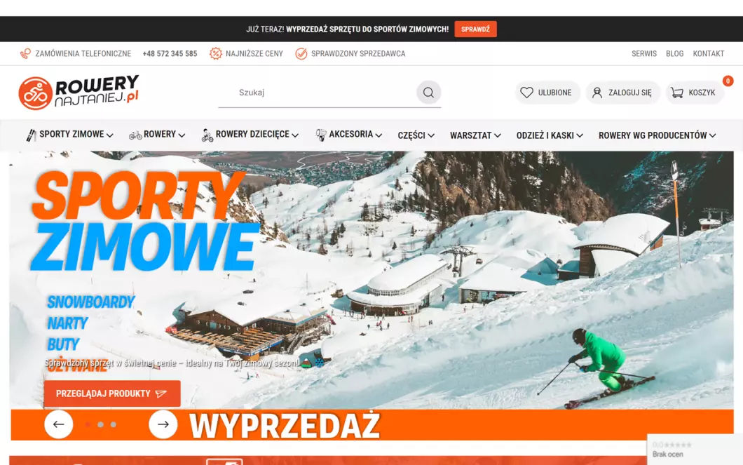 RoweryNajtaniej - internetowy sklep rowerowy
