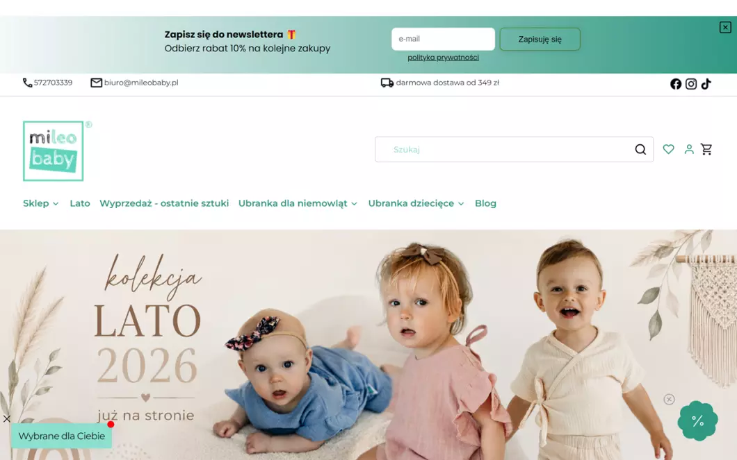 Ubranka dla niemowląt - MiLeo Baby