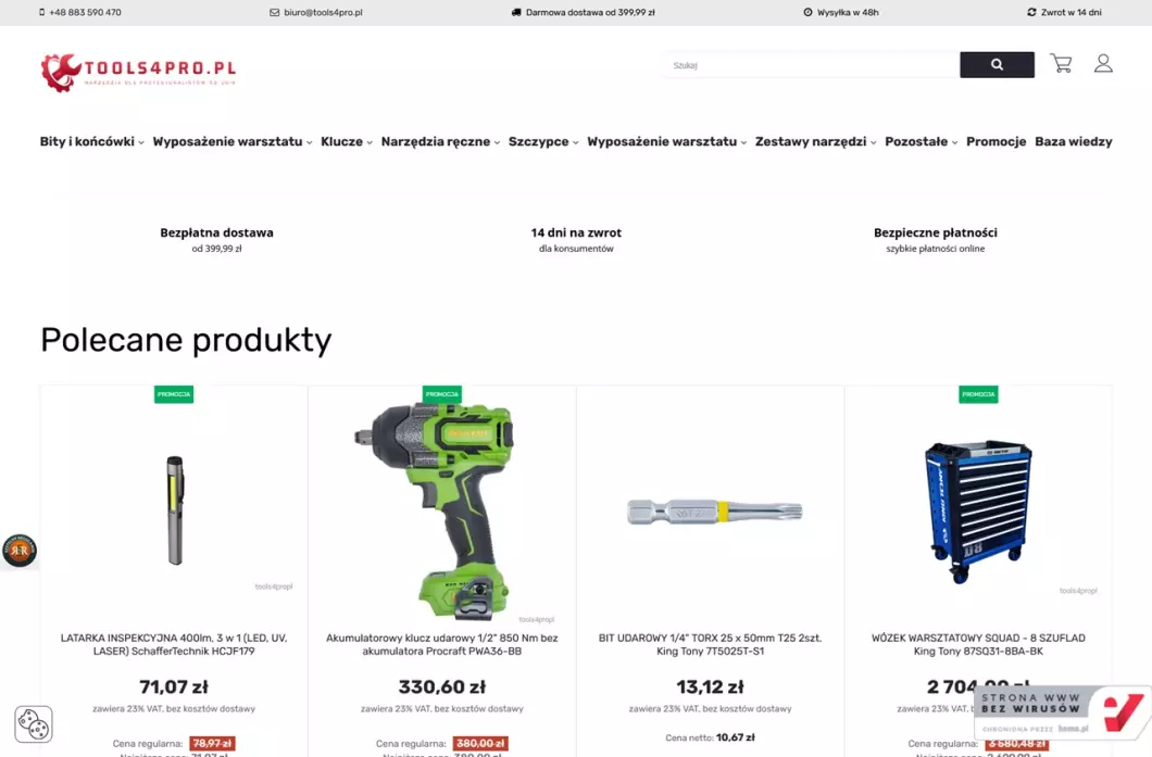 Sklep z narzędziami warsztatowymi tools4pro.pl