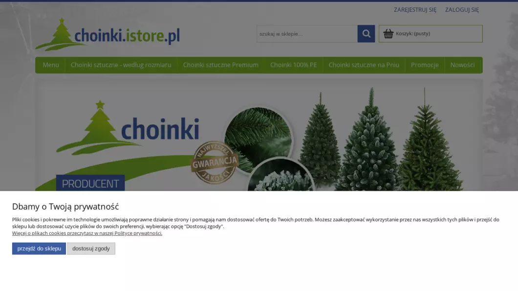 Choinki sztuczne - hurtownia, producent | Sklep internetowy Choinki.istore.pl