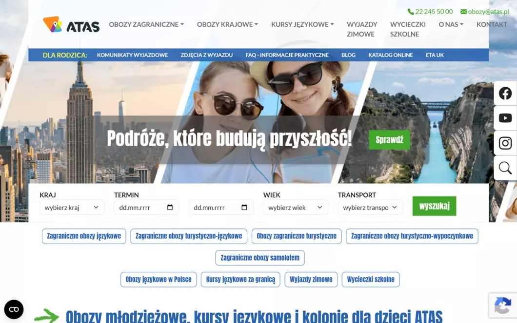Obozy dla dzieci i młodzieży ATAS